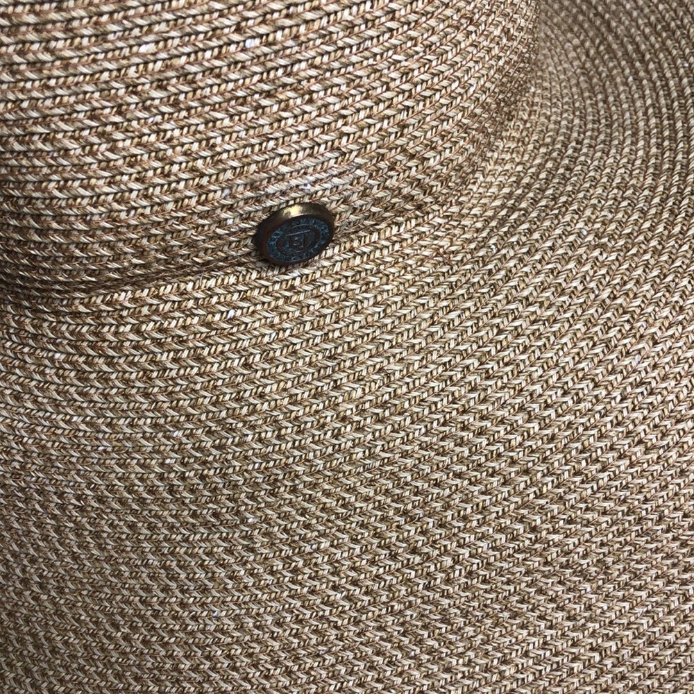 ERIC JAVITS Wide Brim Straw Sun Hat in Natural Tan - Picture 10 of 10